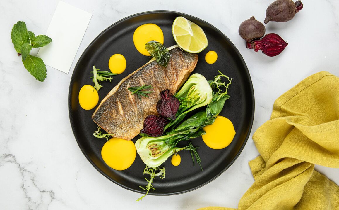 sea ​​bass fillet in the Mediterranean diet